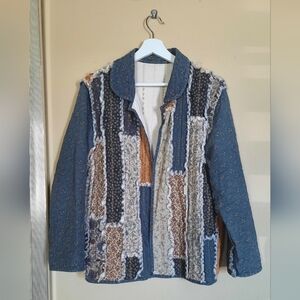 Handmade Quilt Patchwork Jacket Quilted Granny Kitschy Eclectic Casual Cozy